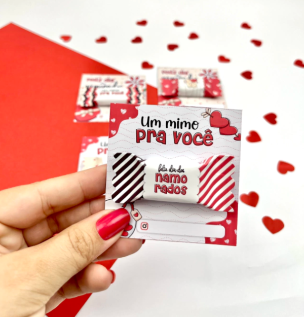 Card + bala personalizada - Coleção dia dos namorados