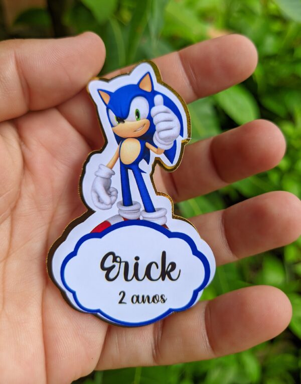 Aplique 3D para Tubete Sonic  |  Aniversário | Festa Infantil | Lembrancinhas Personalizadas
